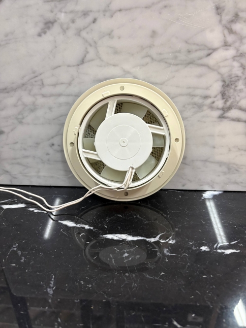 Диффузор на магнитах с вентилятором ТД100 бежевый RAL1013 цветочный орнамент 100 мм